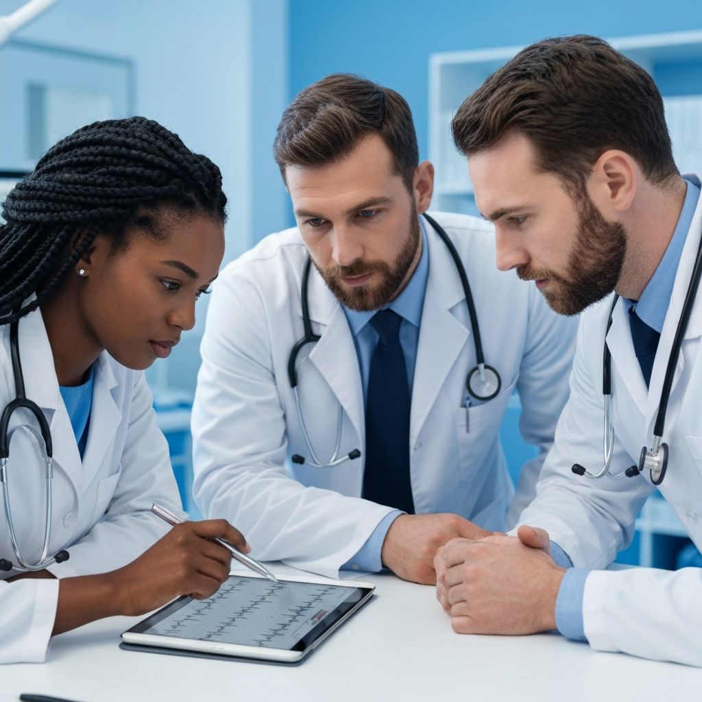 Equipe médica analisando resultados